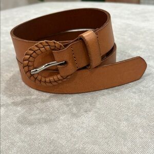Loft Tan Leather Belt with braided buckle